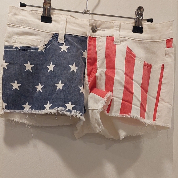 Love Culture jeans Pants - Blue and White Jean Shorts for Casual Wear